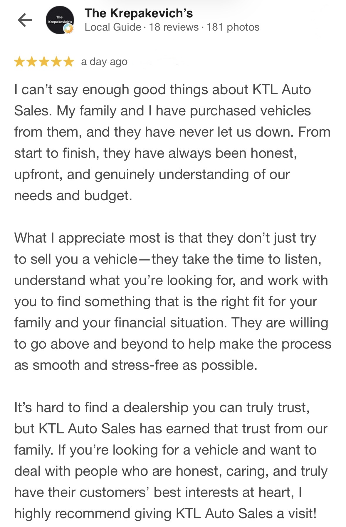 Google customer review